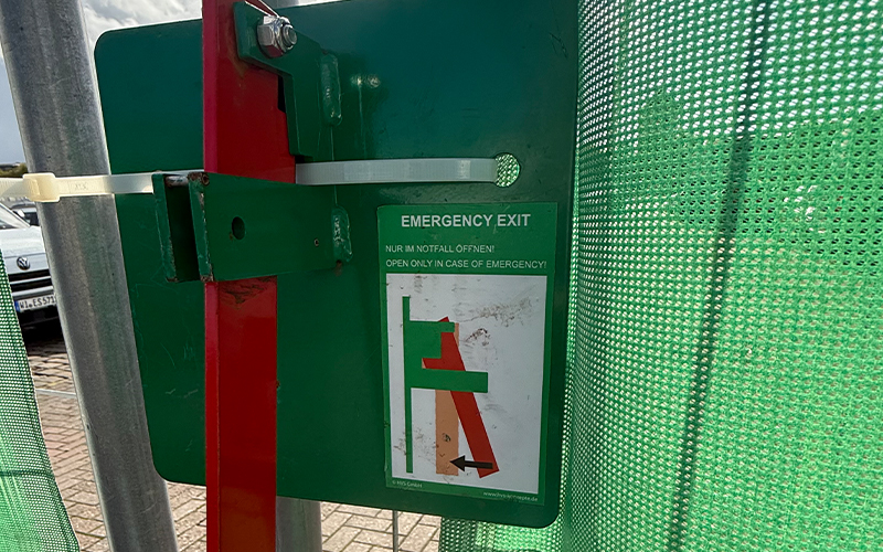Notausgangsriegel Bauzaun
